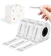 D30 Label Tape, Compatible for D30 D32 D10 D35 Q30 Label Maker, Black on Transparrent Thermal Pap...