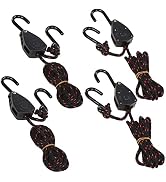 Acronde 4PCS 1/8" 6Ft Adjustable Heavy Duty Rope Hanger Ratchet Kayak and Canoe Bow and Stern Tie...