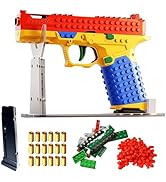 Automatic Shell-Ejecting Building Block Toy Gun – 2 Mags, 100 Soft Bullets, 18 Shells, 16 Bricks,...