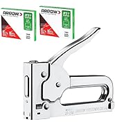 Arrow JT21CM Light Duty Staple Gun Kit, Chromed-Steel Manual Stapler, with 2000 Pieces JT21 3/8" ...