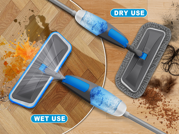wet mop and dry mop for floor cleaning