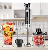 Wanvoapls Immersion Blender Handheld, Portable Blender, Hand Blender, Emulsion Blender Handheld w...