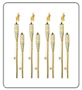Matney Bamboo Torches – Includes Metal Oil Canisters with Covers to Extinguish Flame – Great for ...