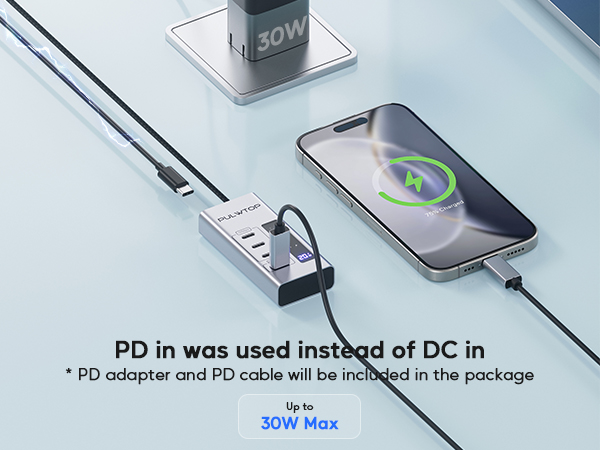 Powered USB C Hub,4 in 1 USB C Hub