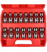 WETT 15-Piece 3/8" Drive Shallow Impact Universal Joint Socket Set, Metric Swivel Socket Set (8-2...