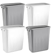 Elsjoy 4 Pack 2 Gallon Plastic Trash Can, Slim Waste Basket Bathroom Small Garbage Can, Rectangul...