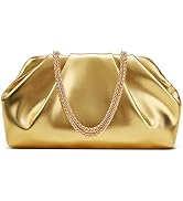 Clutch Purses for Women, Elegant Pleated Soft PU Leather Evening Bag, Detachable Metal Chain Cros...