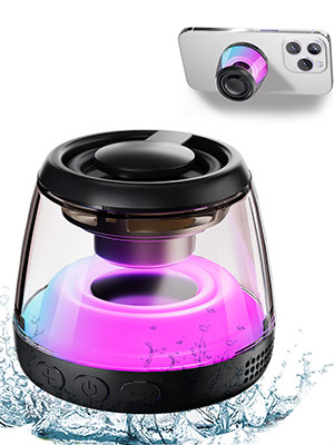 RGB mini portable speaker magnetic phone holder 
