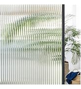 Coavas Reeded Glass Window Privacy Film, 3D Fluted Frosted Decorative Window Film, Self Adhesive ...