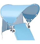 XL Universal Beach Chair Umbrella Canopy, UPF 50+ Chair Sun Shade Attachment with Adjustable Clam...