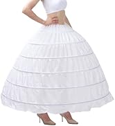 feelP0P0 Plus Size Hoop Skirt,Long Fluffy Hoop Petticoat Skirt for Women Under Dress - Poofy Wedd...