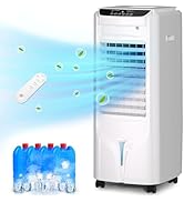 Uthfy 32" Evaporative Air Cooler with 4 Ice Packs, 4 Modes &amp; 3 Speeds, Swamp Cooler with 4.2 Gal ...