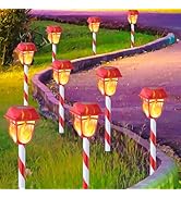 Dynaming 9 Pack Solar Flame Torch Lights, Flickering Flame Christmas Pathway Markers, Auto On/Off...