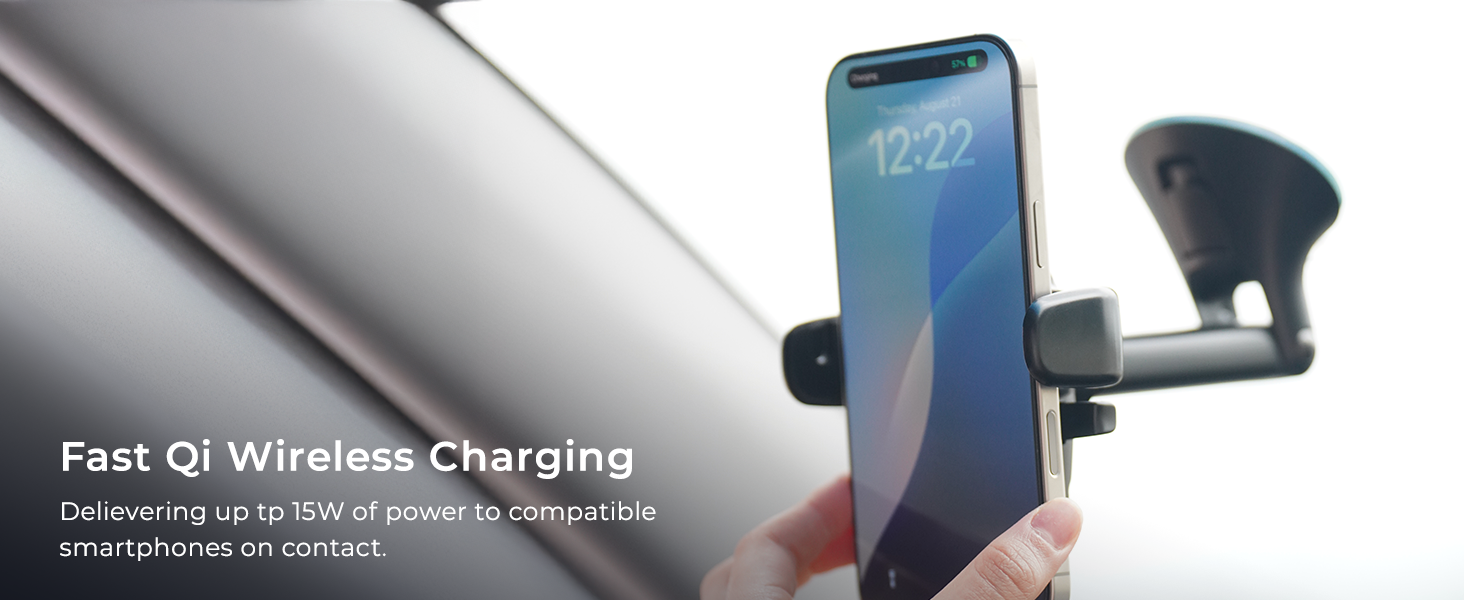 Wireless Charging Car Phone Mount Car Phone Holder iPhone Phone Mount Wireless Charging Mount