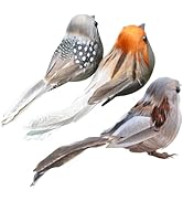 Angoily 3pcs Artificial Feathered Birds: Christmas Mini Foam Bird Clip on Tree Ornaments Simulati...