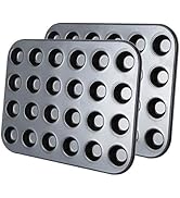 Kingrol 24-Cup Nonstick Mini Cupcake &amp; Muffin Pans, Carbon Steel Baking Pans - 2 Pack