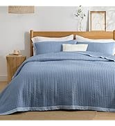 Bedsure Blue Bedspread Coverlet Queen Size - Lightweight Soft Quilt Bedding Set for All Seasons, ...