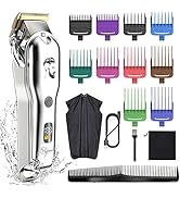 Hatteker Mens Hair Clipper Beard Trimmer Hair Trimmer for Men Cordless Clippers Professional Barb...