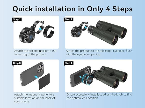 APEXEL Magnetic Telescope Phone Adapter