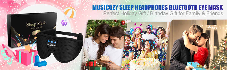 sleep headphones Bluetooth headband earbuds music mask unique birthday holiday gifts