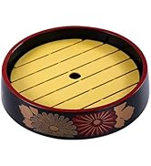 Operitacx Food Dishes - Circular Wooden Sushi Display Plate, Seafood Dishes Japanese Plastic Pain...