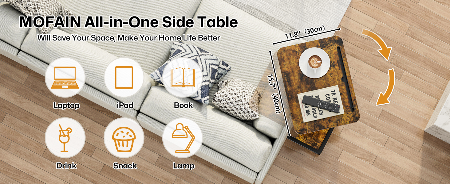 c shaped end table