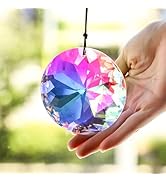 3"/79mm Hanging Crystal Prism Suncatcher for Window Large Sun Catchers AB Colored Faceted Prisms ...