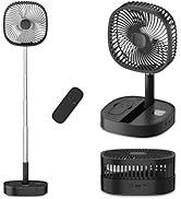 Dhenrio Portable Oscillating Pedestal Fan with Romote, 4 Speed 120° Telescopic Rotation Foldable ...