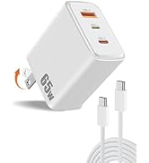65W Laptop Wall Charger, 3-Ports USB A + Port for Lightning + Type C Fast Charging PD Wall Block ...