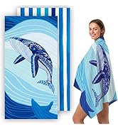 SpaceTime Microfiber Beach Towels,62.9×?31.4?Inches Oversized Quick Dry Absorbent Beach Towels,Sa...