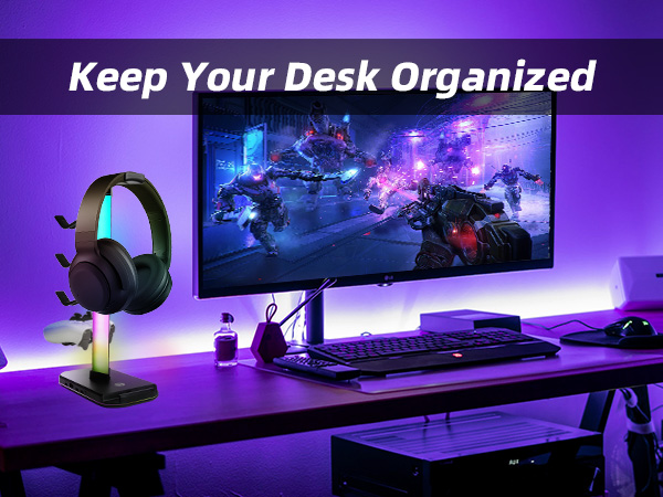 RGB Gaming Headphones Stand