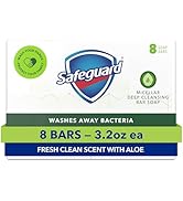 Safeguard Micellar Deep Cleansing Bath Bar Soap, Washes Away 99 Percent of Bacteria, Leaves Skin ...