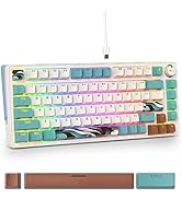Guffercty kred 75 Percent Mechanical Keyboard with Knob, 82 Keys Wired Hot-Swappable Gaming Keybo...
