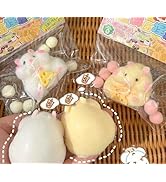Luckana Handmade 2 Pack Soft Hamster Squeeze Toys, Sticky Animal Stress Relief Toy for Christmas ...