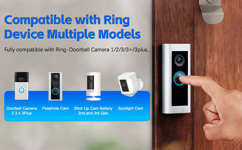 Replacement V4 Battery for Ring-Video Doorbell 1/2/3/3Plus/4