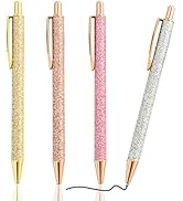 PASISIBICK 4 Pack of Ballpoint Pens Set, Metal Comfortable Writing Retractable Pretty Journaling ...