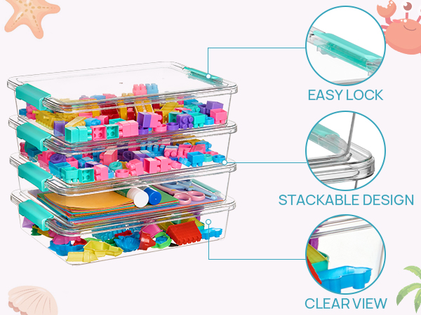 6 Qt Plastic Storage Bins with Lids
