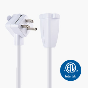  2-Pack Short 2-Outlet Extension Cord with Outlet Plug in Black