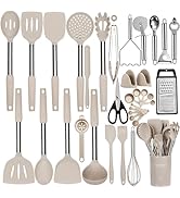 Silicone Cooking Utensils Set, NCUE 35 Pcs Kitchen Utensils Set with Holder, with Stainless Steel...