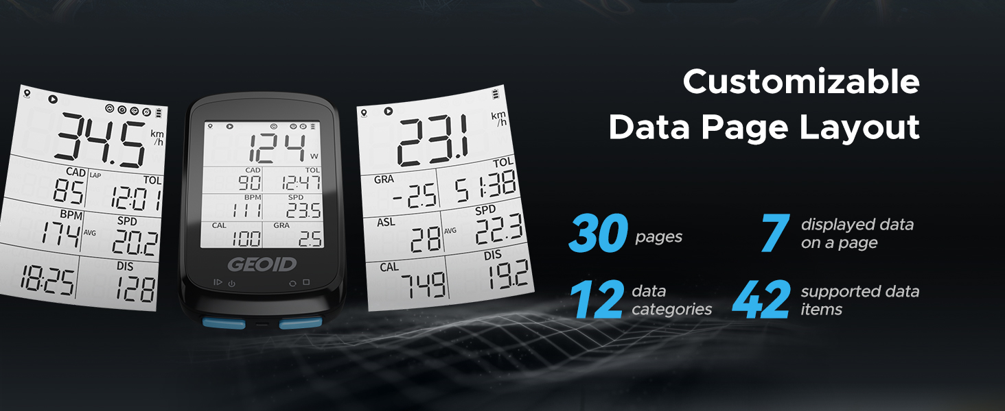 Customizable data page layout for your cycling