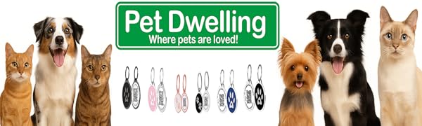 Pet Dwelling, Pet Dwelling ID Tag, QR Pet ID Tag, NFC Pet Tag, Dog ID Tag, QR tag, Pet Safety