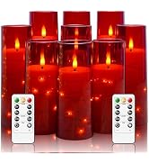 kakoya Flameless LED Candles with Timer 9 Pc Flickering Flameless Candles for Romantic Ambiance a...