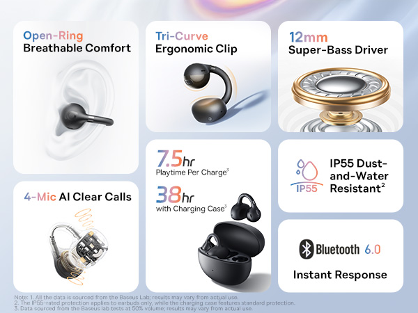 open ear earbuds open ear headphones wireless ear buds bluetooth clip on earbuds running workout