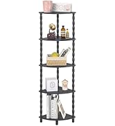 MaxSmeo Corner Shelf, 5-Tier Corner Bookshelf, Stylish Corner Storage Display Shelves for Bedroom...