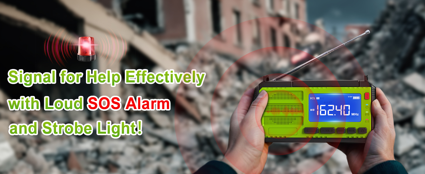 emergency weather radio crank radio flashlight cell phone charger