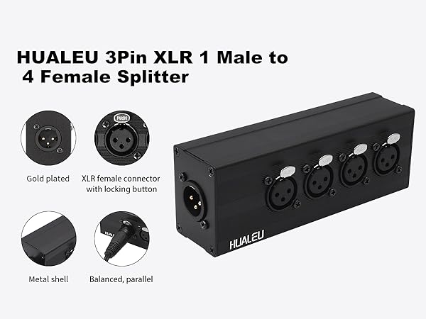 3pin xlr 4 in to 1 Out Aduio Splitter