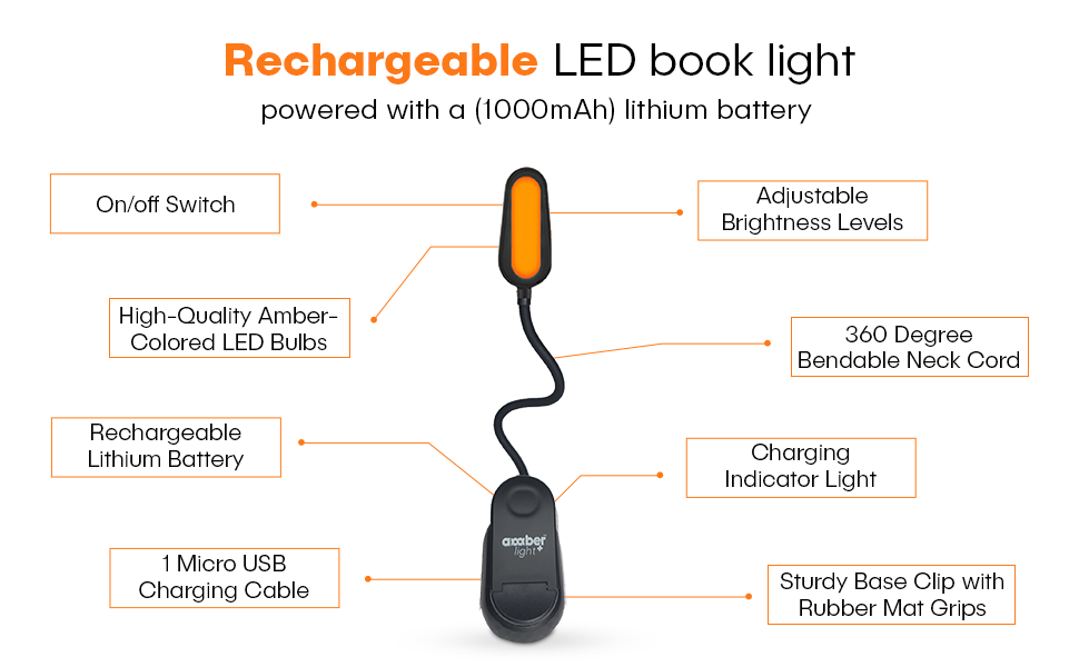 rechargable led book light