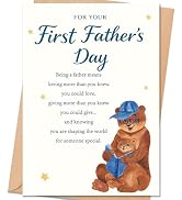 FANCYLUCKY Happy First Fathers Day Gift for New Dad, Funny 1st Father's Day Card for New Dad from...