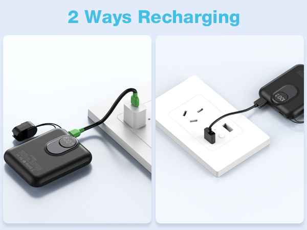 2 ways recharging for magnetic portable charger power bank