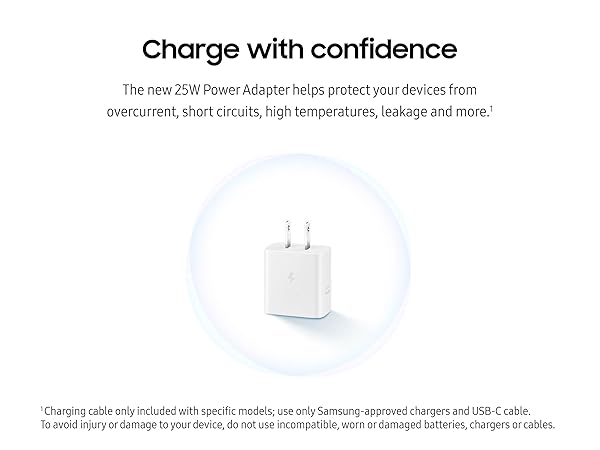 Samsung 25W Power Adapter with USB C Cable Black